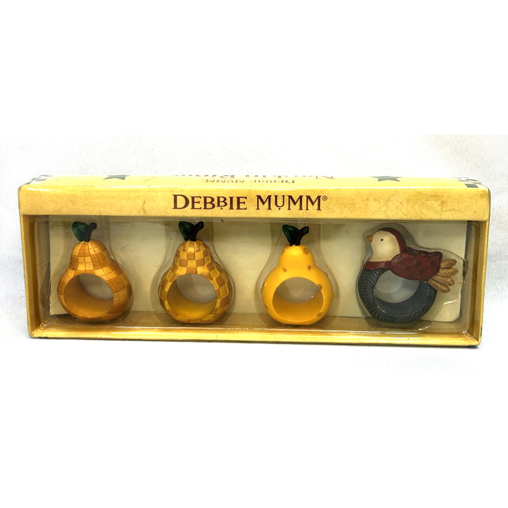 Vintage Debbie Mumm Napkin Rings 12 Days of Christmas Partridge Pear Tree NOS